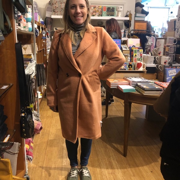 Peachy pink car coat, size small - Picture 2 of 11